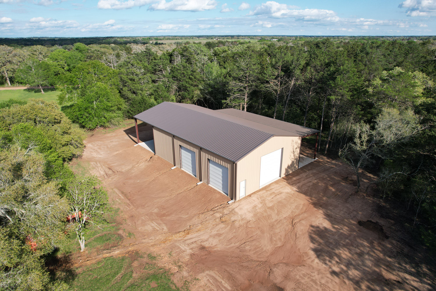 Frelsburg, TX - brown metal building construction 10 - Muleshoe Buildings