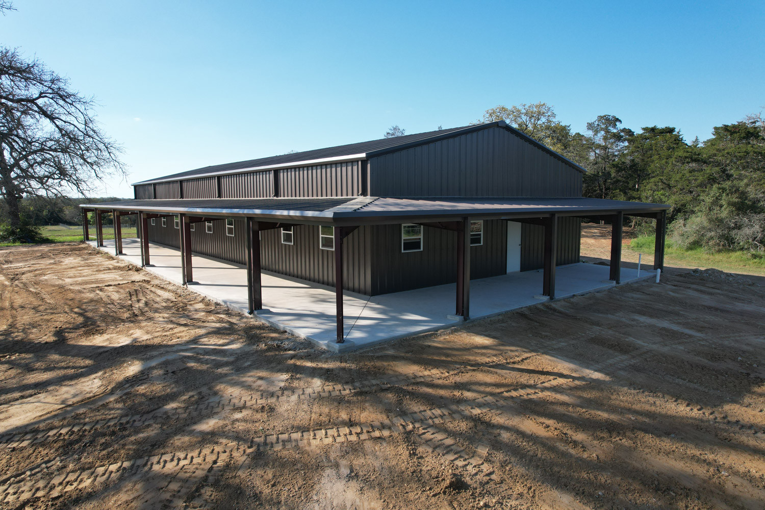 Giddings, TX - pre-fabricated metal building 1 - Muleshoe Buildings